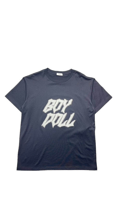 BOY DOLLラインストーンロゴプリントTシャツ